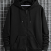 Men's Drawstring Zip Up Hoodie with Slant Pocket
